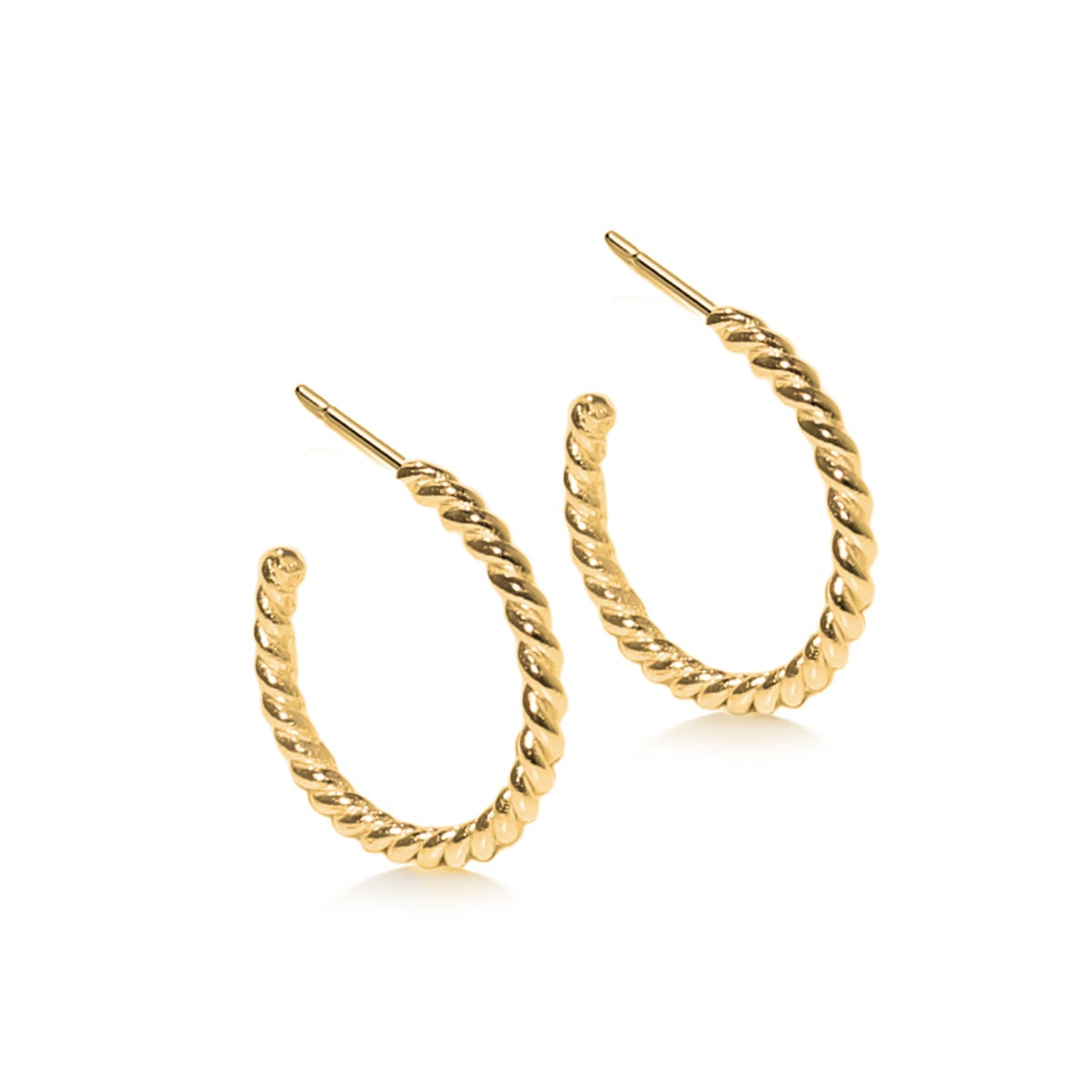 Gold twisted rope hoop on sale earrings