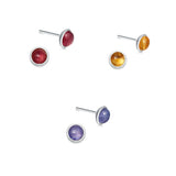 Sterling Silver Birthstone Stud Earrings - hersey-and-son