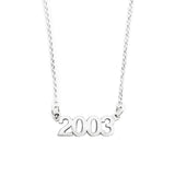 Sterling Silver Personalised Year Necklace - hersey-and-son