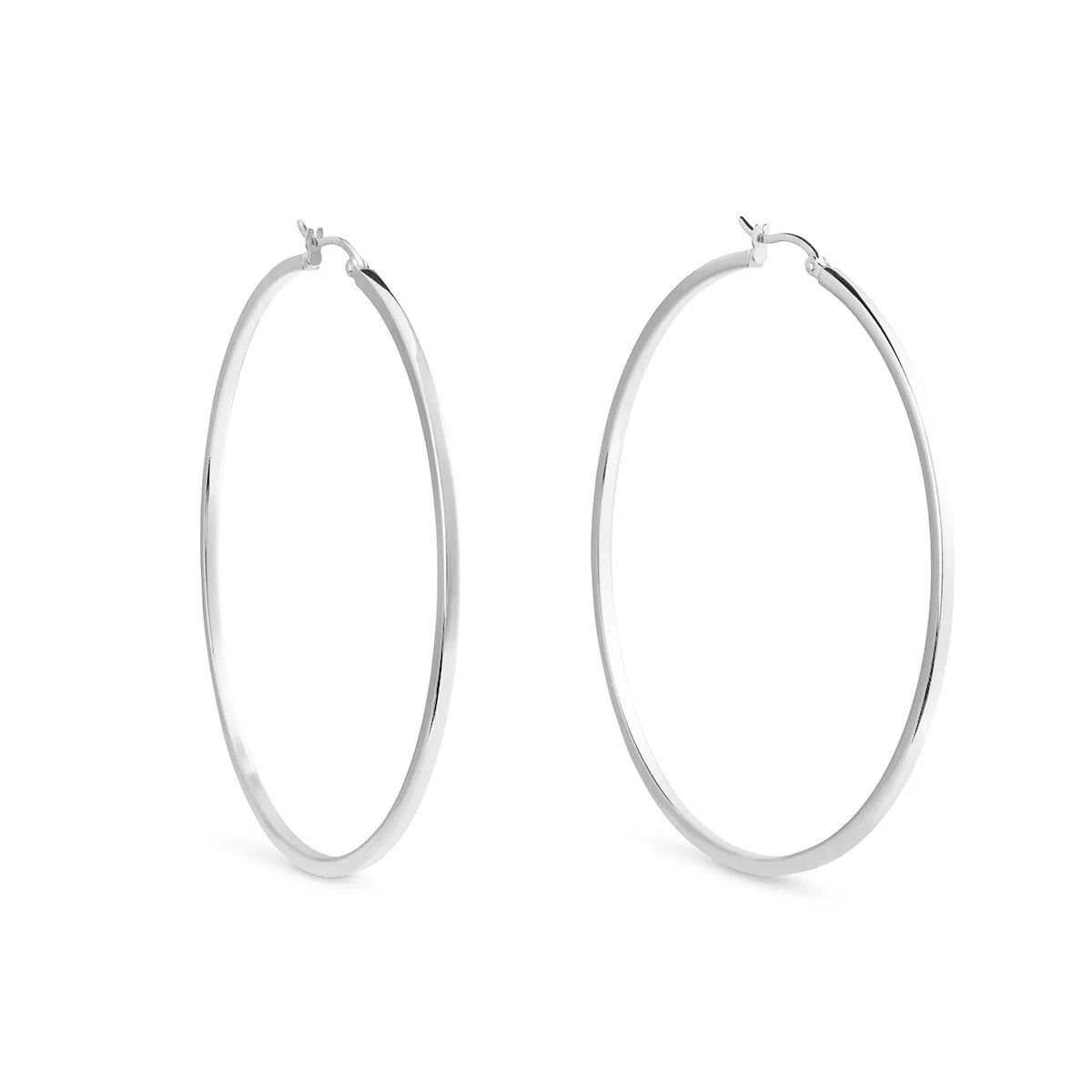 Sterling Silver Square Edged Hoop Earrings - hersey-and-son