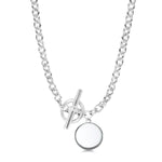 Sterling Silver Fob T-Bar Necklace - hersey-and-son