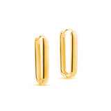 Sterling Silver or 22ct Gold Plated Oblong Hoop Earrings