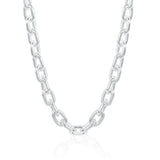 Silver Chunky T-Bar Necklace