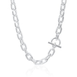 Silver Chunky T-Bar Necklace