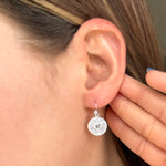 Sterling Silver Heart Disc Earrings - hersey-and-son