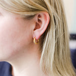 Gold Plated Square Section Open Hoop Earrings - hersey-and-son