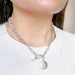 Sterling Silver Fob T-Bar Necklace - hersey-and-son