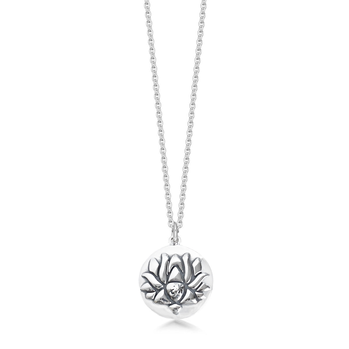 Sterling Silver Lotus Flower Necklace - hersey-and-son