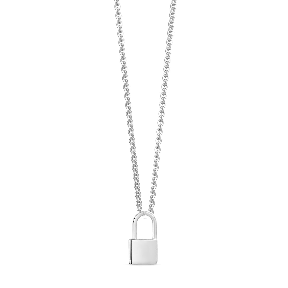 Sterling Silver Mini Padlock Necklace - hersey-and-son