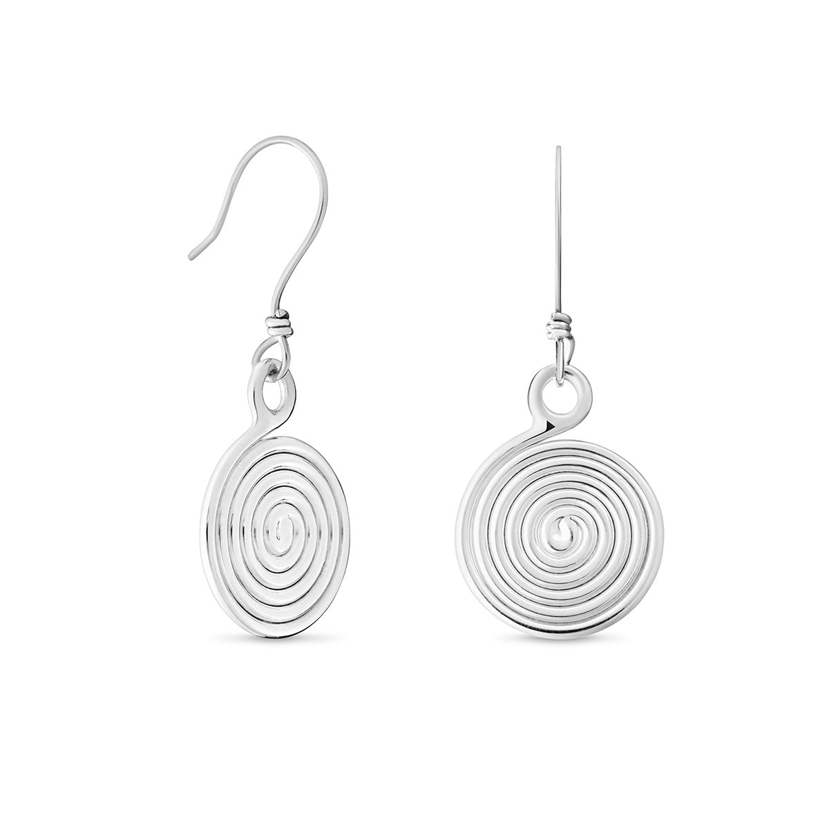 Sterling Silver Spiral Earrings - hersey-and-son