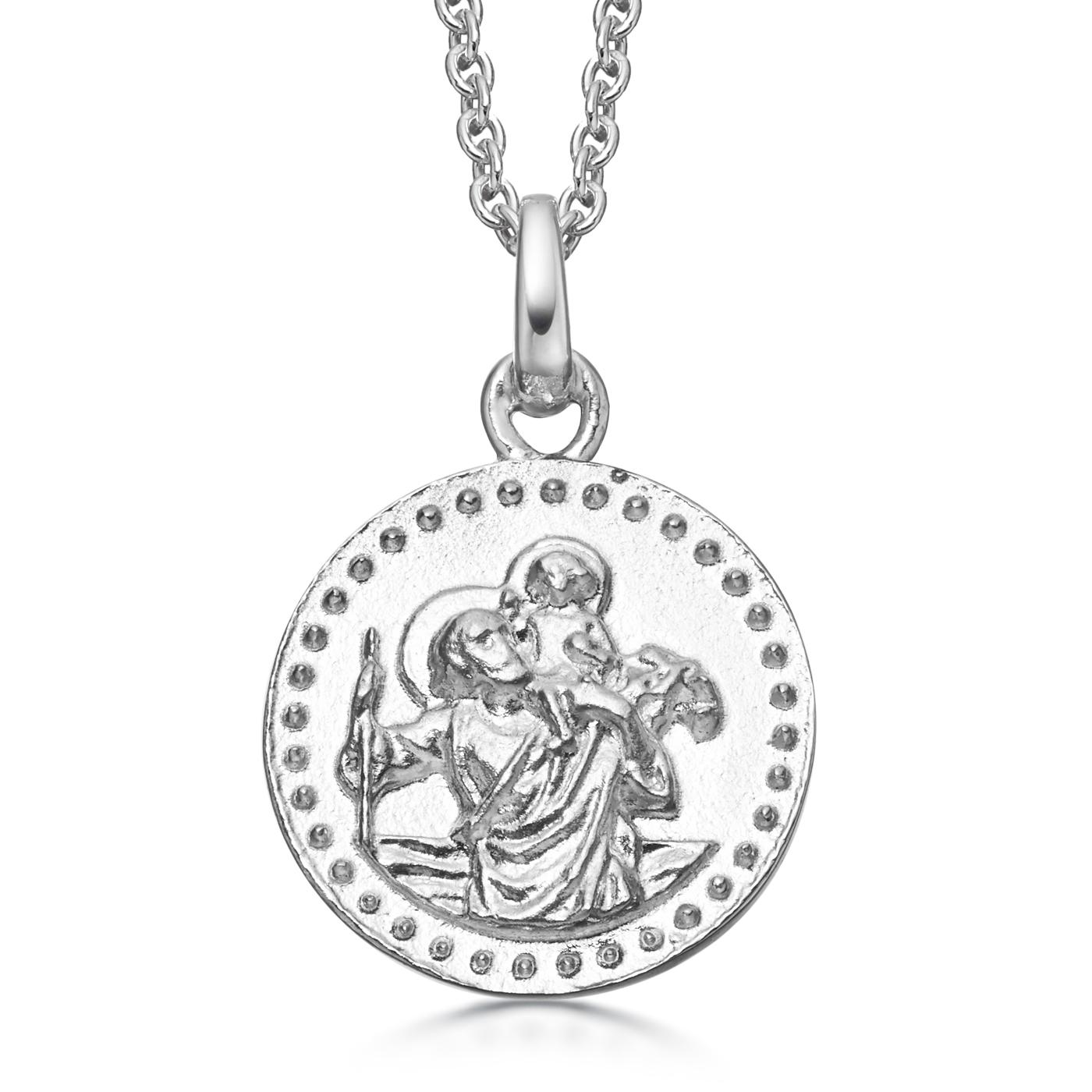 Modern Sterling Silver St Christopher Pendant - hersey-and-son