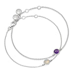 Sterling Silver Birthstone Chain Bracelet - hersey-and-son