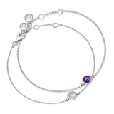 Sterling Silver Birthstone Chain Bracelet - hersey-and-son