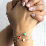 Sterling Silver Birthstone Chain Bracelet - hersey-and-son