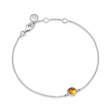 Sterling Silver Birthstone Chain Bracelet - hersey-and-son