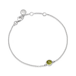 Sterling Silver Birthstone Chain Bracelet - hersey-and-son