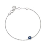 Sterling Silver Birthstone Chain Bracelet - hersey-and-son