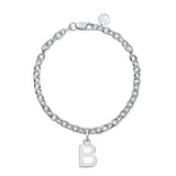 Sterling Silver Chunky Initial Chain Bracelet