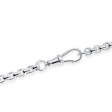 Sterling Silver Box Albert Chain Necklace