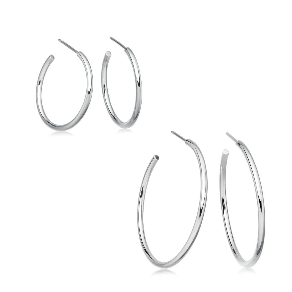 Sterling Silver Hoop Earrings - hersey-and-son