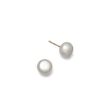 Gold Button Pearl Earrings