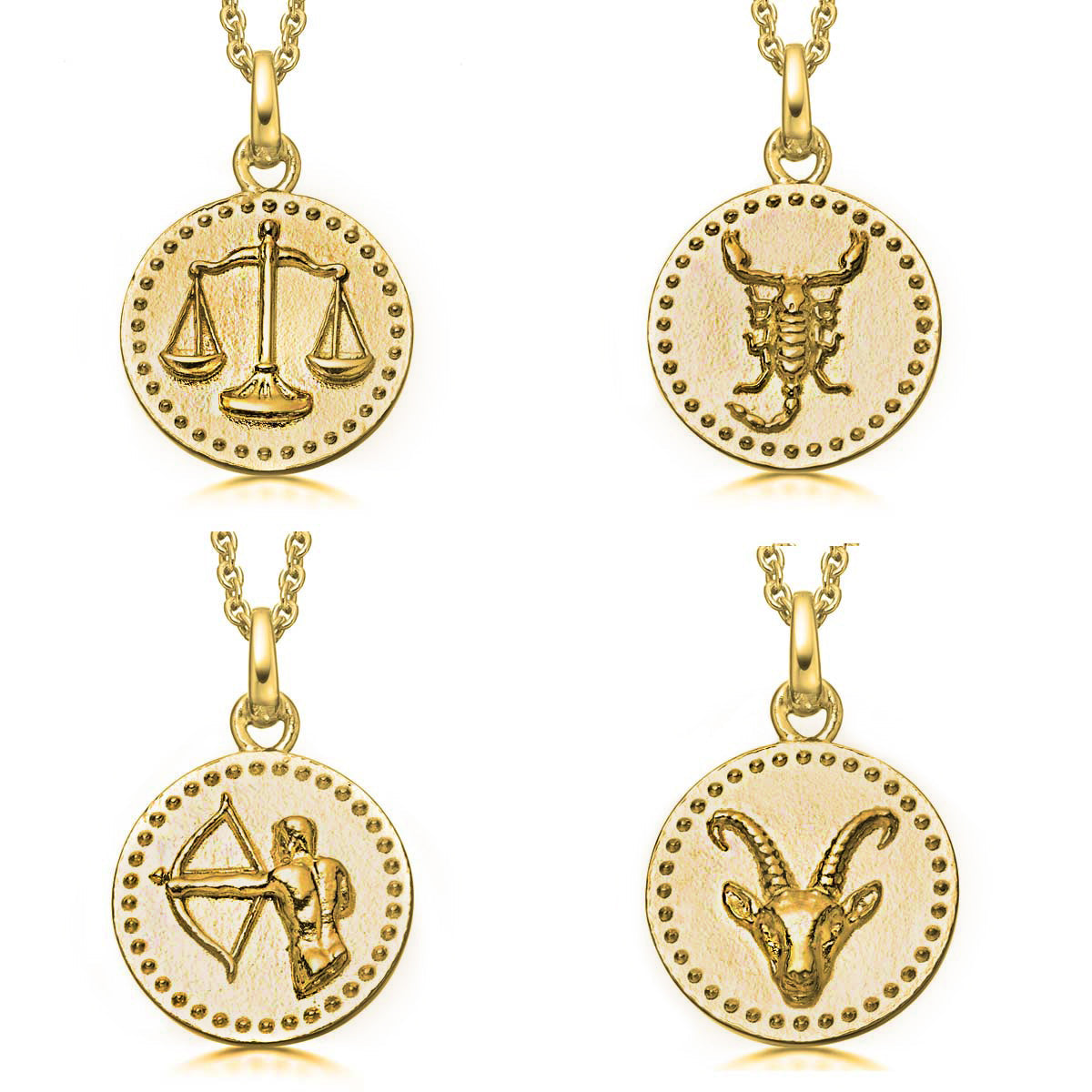 18ct Gold plated Silver Zodiac Necklace - hersey-and-son