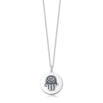 Silver Hamsa Hand Evil Eye Necklace - hersey-and-son