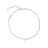 Sterling Silver Hearts Ankle Bracelet - hersey-and-son