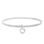 Sterling Silver Heart Bangle - hersey-and-son