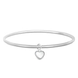 Sterling Silver Heart Bangle - hersey-and-son