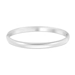 Oval Hinged Silver Bangle 6mm - hersey-and-son