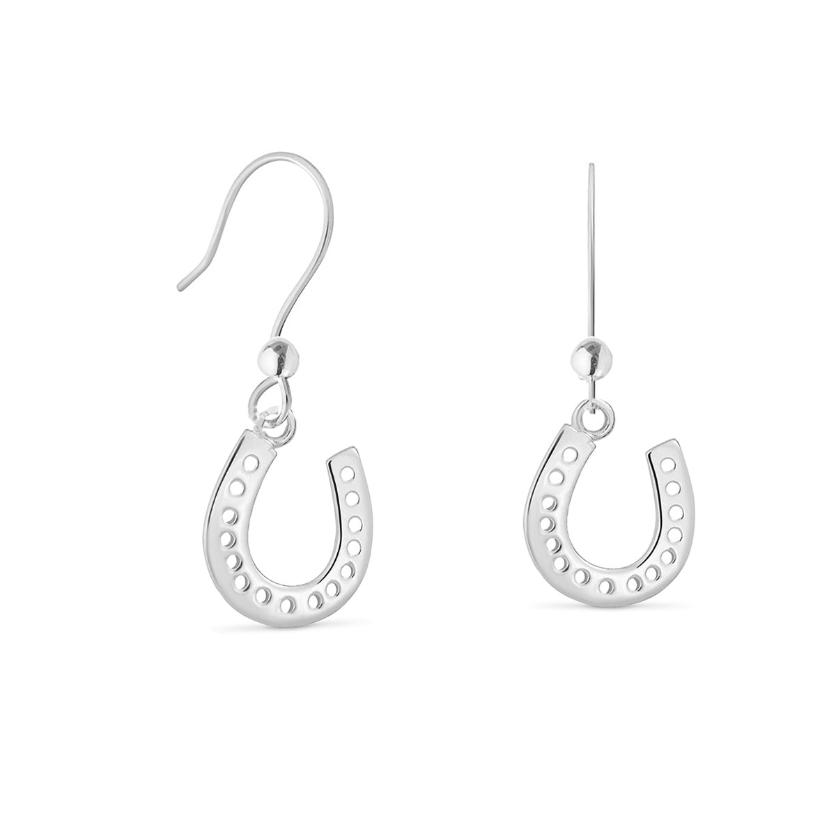 Sterling Silver Lucky Horseshoe Earrings - hersey-and-son