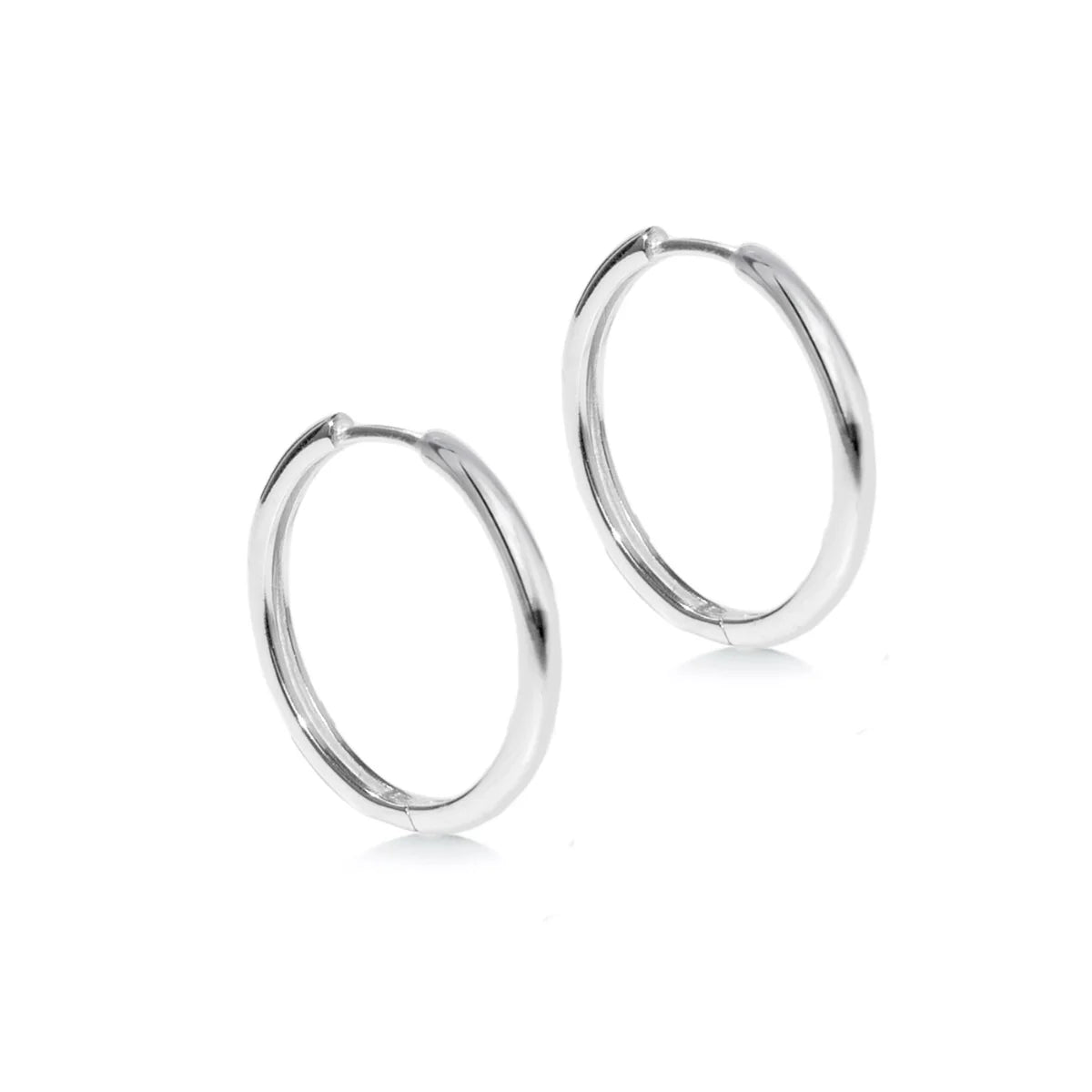 Classic Sterling Silver Huggie Hoop Earrings - Various Sizes. - hersey-and-son