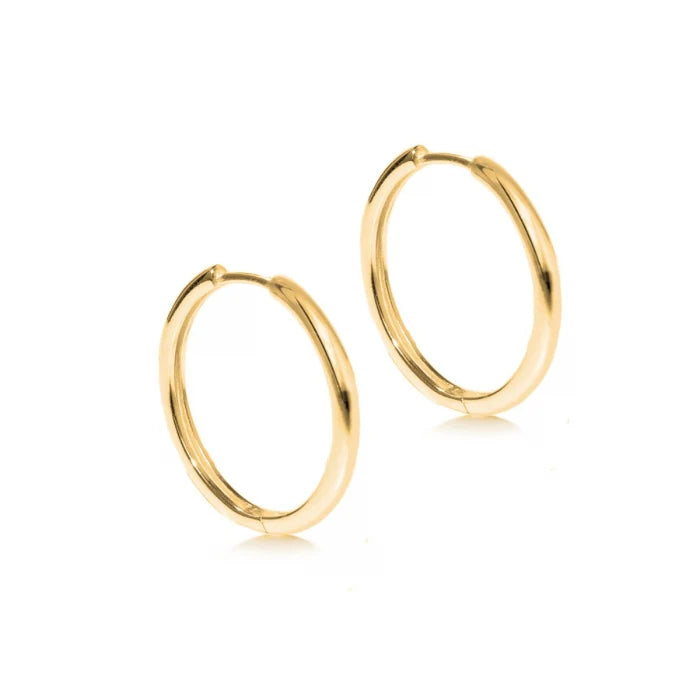 Gold Plated Huggie Hoop Earrings - Various Sizes - hersey-and-son