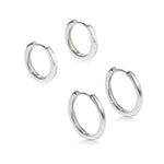 Classic Sterling Silver Huggie Hoop Earrings - Various Sizes. - hersey-and-son