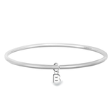 Sterling Silver Initial Bangle - hersey-and-son