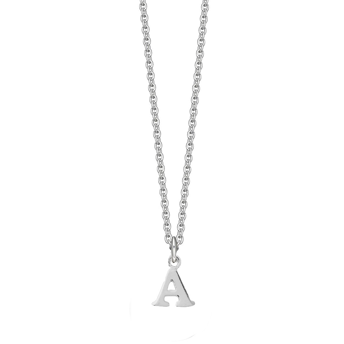 Sterling Silver Serif Initial Necklace - hersey-and-son