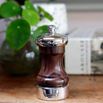 Silver Cap-Band & Rosewood Capstan 4" Peppermill - hersey-and-son