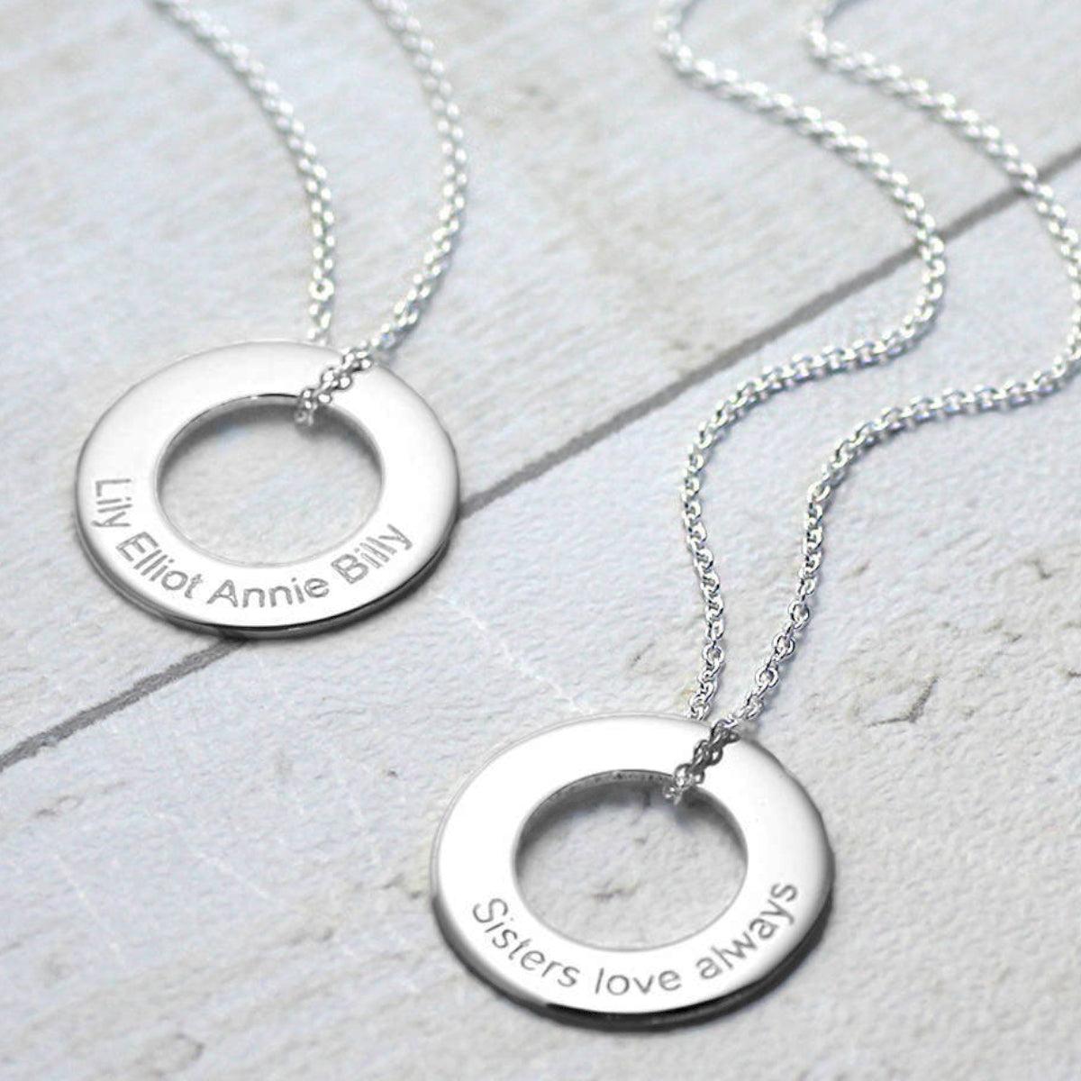 Sterling Silver Personalised Eternity Necklace - hersey-and-son