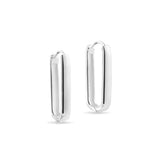 Sterling Silver or 22c Gold Plated Oblong Hoop Earrings - hersey-and-son