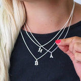 Sterling Silver Serif Initial Necklace - hersey-and-son