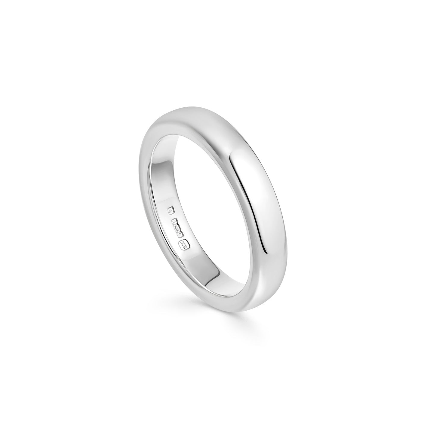 Deluxe Argentium Silver Court Ring - 4mm - hersey-and-son