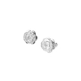 Silver Rose Stud Earrings