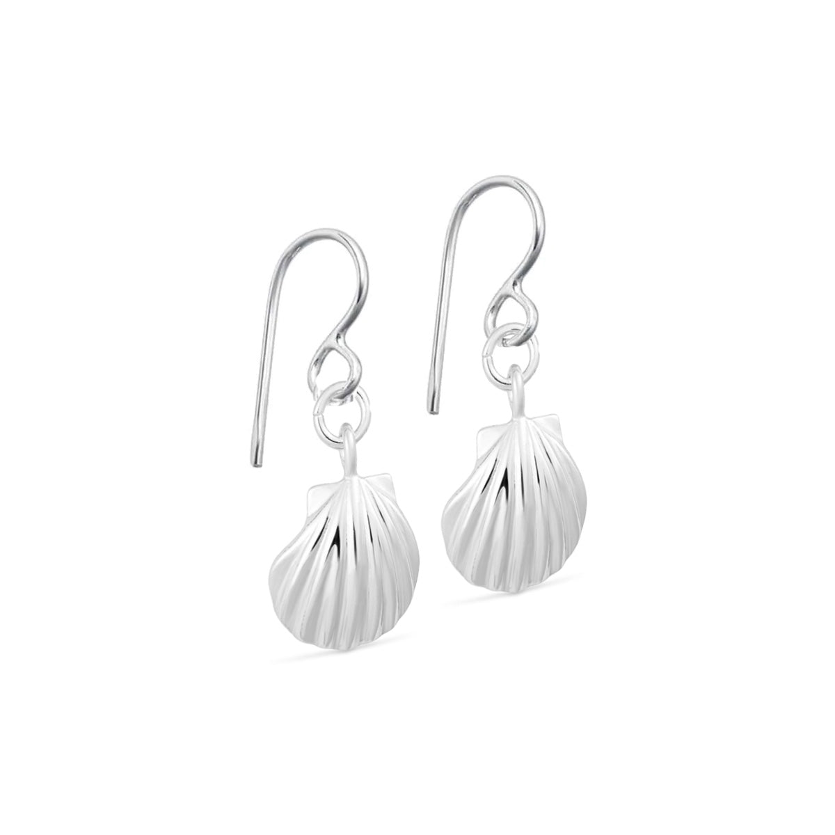 Sterling Silver Sea Shell Earrings - hersey-and-son