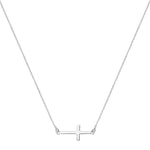 Sterling Silver Sideways Cross Necklace - hersey-and-son