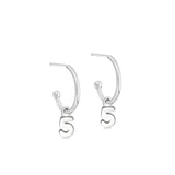 Silver Number Hoop Earrings - hersey-and-son