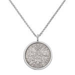 Sterling Silver Lucky Sixpence Necklace - hersey-and-son