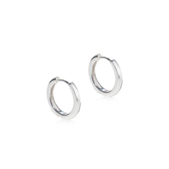 Classic Sterling Silver Huggie Hoop Earrings - Various Sizes. - hersey-and-son