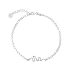 Sterling Silver Snake Ankle Chain Bracelet - hersey-and-son