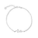 Sterling Silver Snake Ankle Chain Bracelet - hersey-and-son